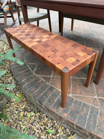 Load image into Gallery viewer, Leather Woven Bench
