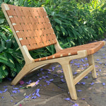 Load image into Gallery viewer, Natural Mango wood Kali Chair with Brown Leather
