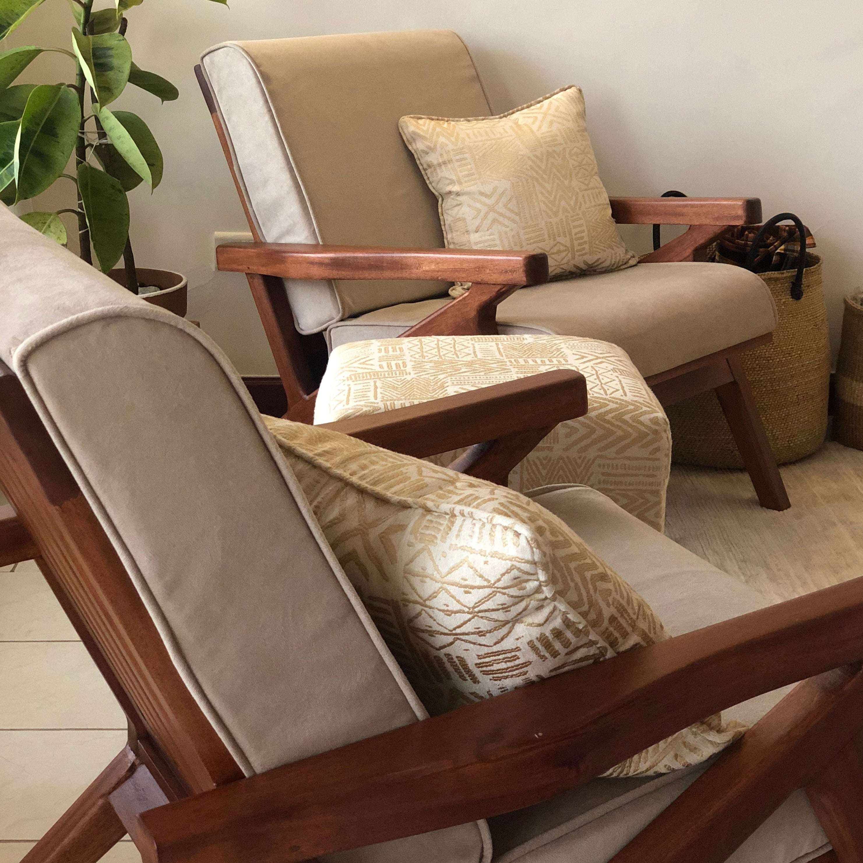 Otio Lounge chairs real wood made in Nairobi